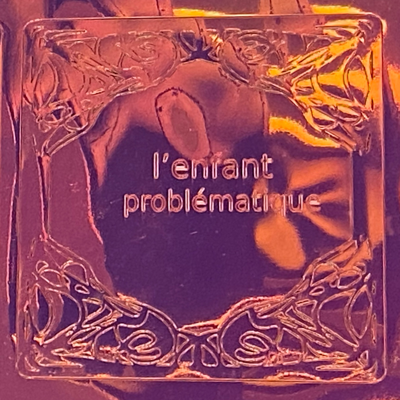 Laser Cut sticker saying problematic child in french